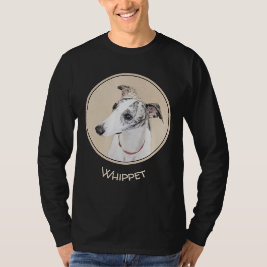 Whippet-Malerei - Niedliche Original-Hundekunst T-Shirt (Vorderseite)