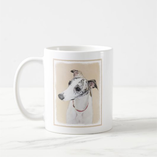 Whippet Malerei - niedliche ursprüngliche Kaffeetasse (Links)