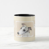 Whippet Malerei - niedliche ursprüngliche Tasse (Zentrum)