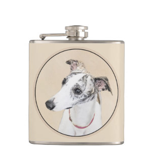 Whippet-Malerei - Süße originelle Hundekunst Flachmann
