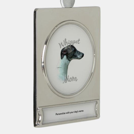 Whippet Mama 2 Banner-Ornament Silber (Rechts)