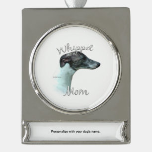 Whippet Mama 2 Banner-Ornament Silber