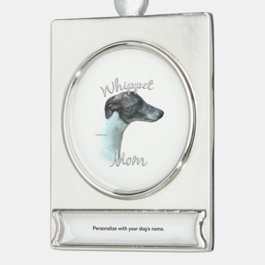 Whippet Mama 2 Banner-Ornament Silber (Links)