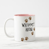 Whippet Mama für Whippet HundeMamas Zweifarbige Tasse (Links)