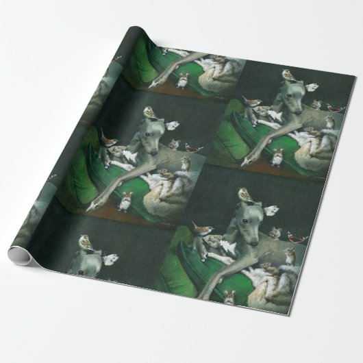 Whippet Mäuse-und Vogel-Packpapier Geschenkpapier (Ungerollt)