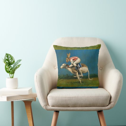 Whippet mit Kaninchen-Jocky-Throw-Kissen Kissen (Stuhl )
