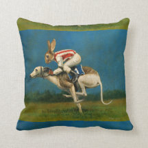 Whippet mit Kaninchen-Jocky-Throw-Kissen
