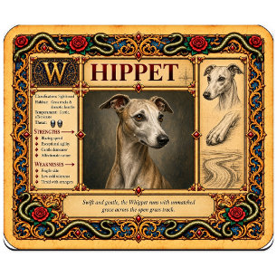 Whippet, mittelalterliche Bestiarien-Kunst Mousepad