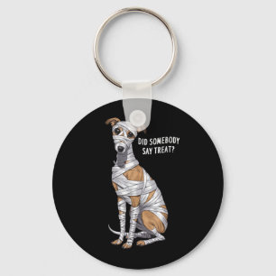 Whippet-Mumie Halloween-Hund Schlüsselanhänger