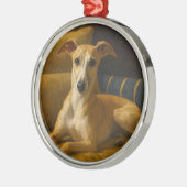 Whippet Ornament Aus Metall (Links)
