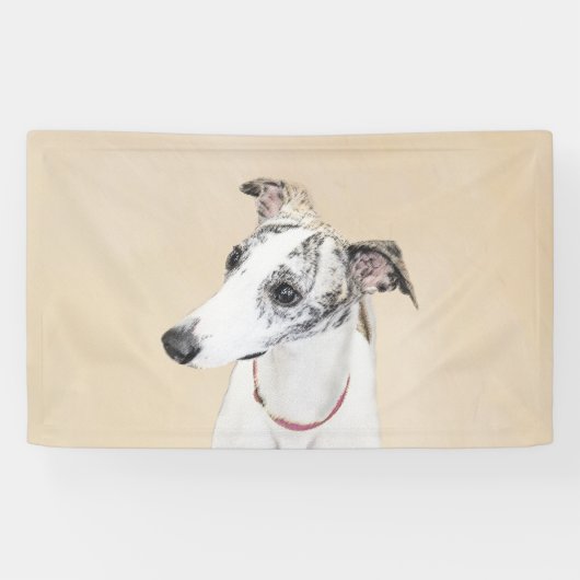 Whippet Painting - Niedliche Original Hunde Kunst Banner (Horizontal)
