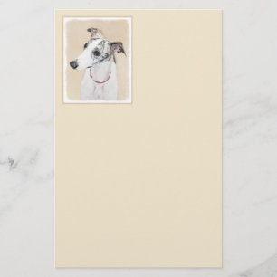 Whippet Painting - Niedliche Original Hunde Kunst Briefpapier