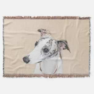 Whippet Painting - Niedliche Original Hunde Kunst Decke