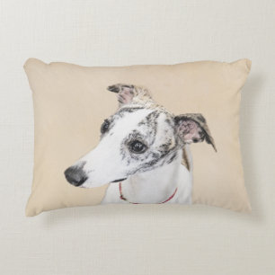 Whippet Painting - Niedliche Original Hunde Kunst Dekokissen