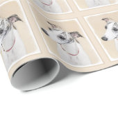 Whippet Painting - Niedliche Original Hunde Kunst Geschenkpapier (Rolleneckpunkt)