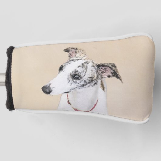 Whippet Painting - Niedliche Original Hunde Kunst Golf Headcover (Vorderseite)
