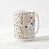 Whippet Painting - Niedliche Original Hunde Kunst Kaffeetasse (VorderseiteRechts)