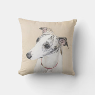 Whippet Painting - Niedliche Original Hunde Kunst Kissen