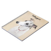 Whippet Painting - Niedliche Original Hunde Kunst Notizblock (Linke Seite)