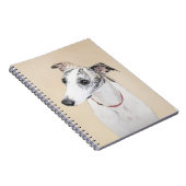 Whippet Painting - Niedliche Original Hunde Kunst Notizblock (Rechte Seite)