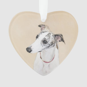 Whippet Painting - Niedliche Original Hunde Kunst Ornament