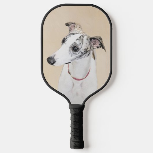 Whippet Painting - Niedliche Original Hunde Kunst Pickleball Schläger (Vorderseite)