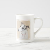 Whippet Painting - Niedliche Original Hunde Kunst Porzellantasse (Rechts)