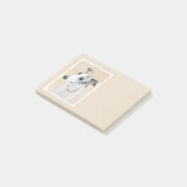 Whippet Painting - Niedliche Original Hunde Kunst Post-it Klebezettel (angewinkelt)