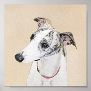 Whippet Painting - Niedliche Original Hunde Kunst Poster