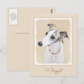 Whippet Painting - Niedliche Original Hunde Kunst Postkarte (Vorne/Hinten)