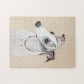 Whippet Painting - Niedliche Original Hunde Kunst Puzzle (Horizontal)