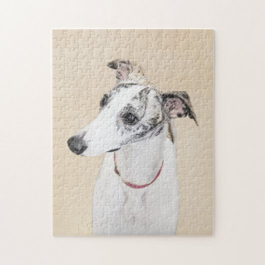 Whippet Painting - Niedliche Original Hunde Kunst Puzzle (Vertikal)