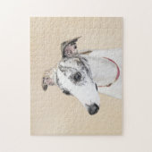 Whippet Painting - Niedliche Original Hunde Kunst Puzzle (Vertikal)