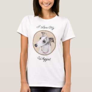 Whippet Painting - Niedliche Original Hunde Kunst T-Shirt