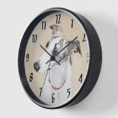 Whippet Painting - Niedliche Original Hunde Kunst Uhr (Winkel)