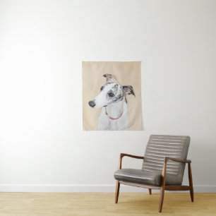 Whippet Painting - Niedliche Original Hunde Kunst Wandteppich