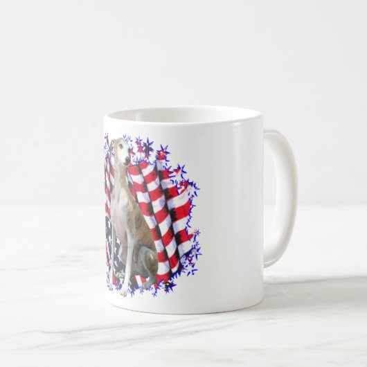 Whippet Patriot Kaffeetasse (VorderseiteRechts)