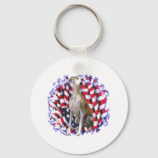 Whippet Patriot Schlüsselanhänger (Vorderseite)