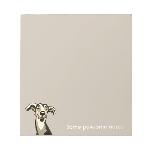Whippet, pawsome notes paper pad notizblock (Vorderseite)