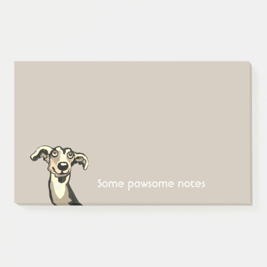 Whippet, pawsome notes post-it klebezettel (Vorderseite)
