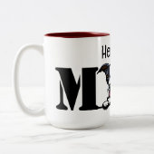 Whippet Peeking Personalisierte Mama Zweifarbige Tasse (Links)