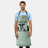 Whippet Peeking Personalisierter Vater Schürze (Getragen)