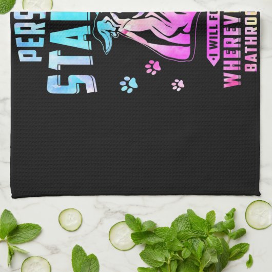 Whippet Personal Stalker Ich werde Ihnen folgen Geschirrtuch (Gefaltet)