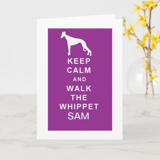 WHIPPET PERSONALISIERT Geburtstagskarte Karte (Gelbe Blume)