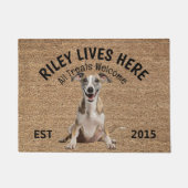 Whippet Personalisiert Hund Lover Fußmatte (Vorderseite)