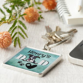 Whippet Personalisiert Peeking Schlüsselanhänger (Seite)