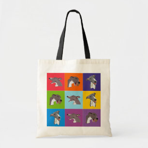 Whippet Pop-Kunstmontage-Einkaufstasche Tragetasche
