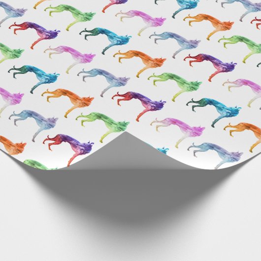 Whippet Popart Geschenkpapier (Ecke)