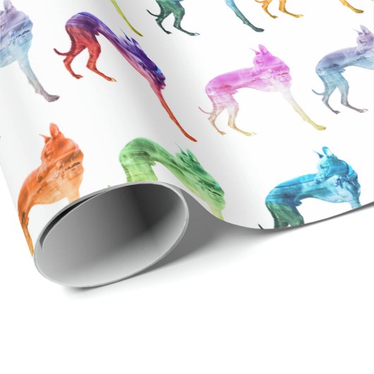 Whippet Popart Geschenkpapier (Rolleneckpunkt)