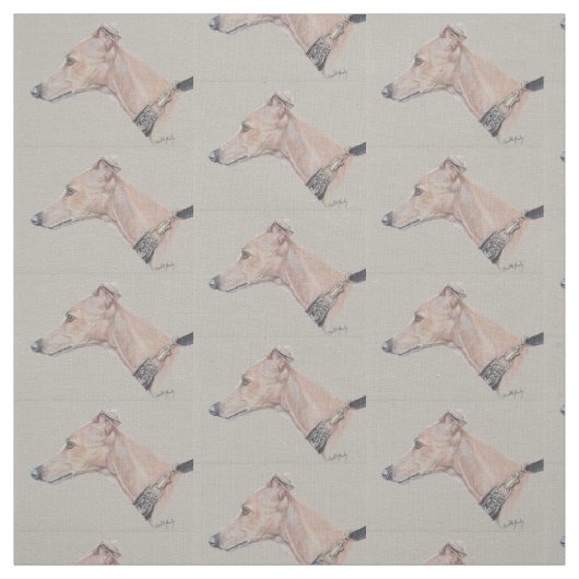 Whippet Profil Hund Kunstwerk Stoff (Muster)